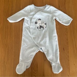 Cozy Blue One Piece with Built-in Footies